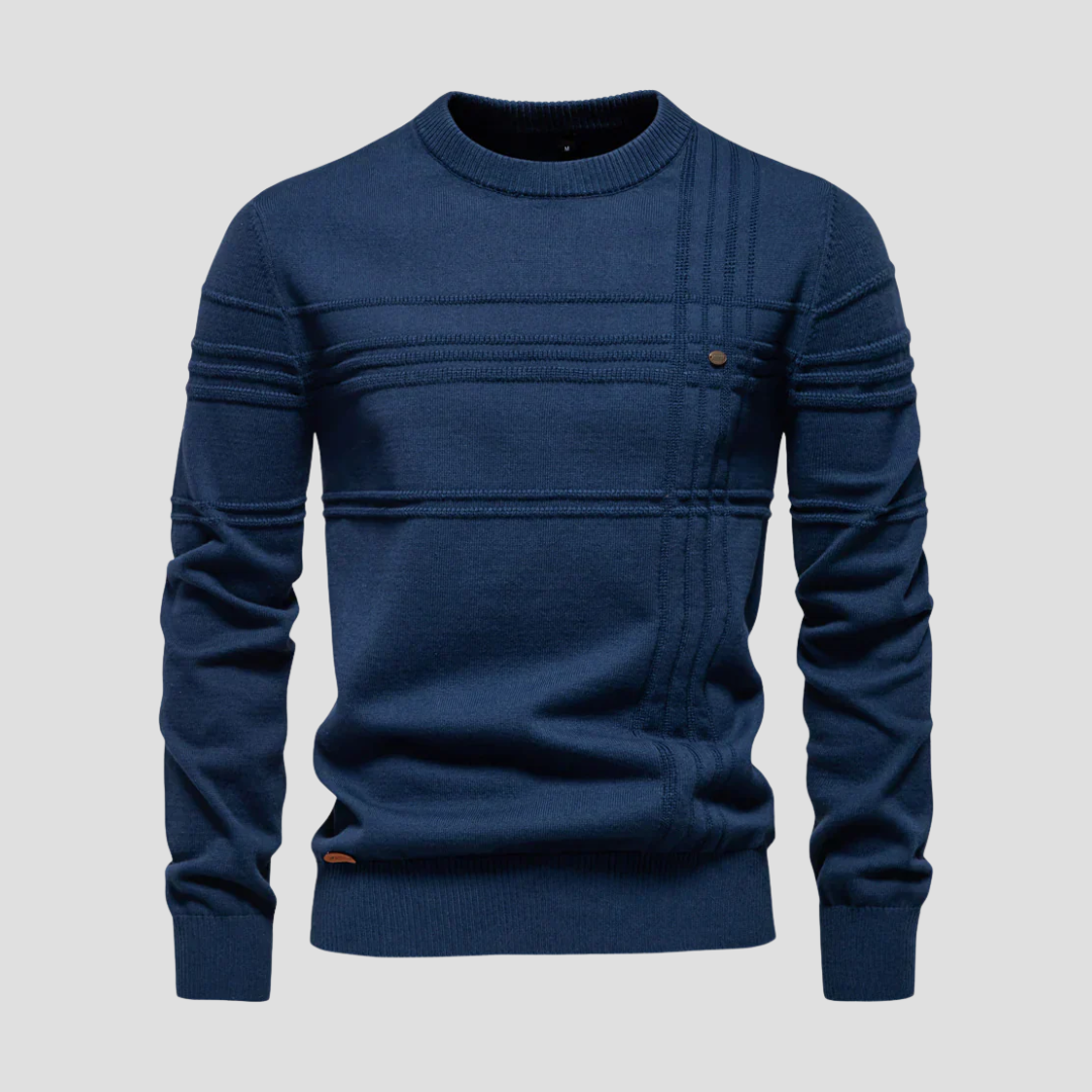 Men’s Winter Sweater | Classic Ribbed Crewneck Pullover