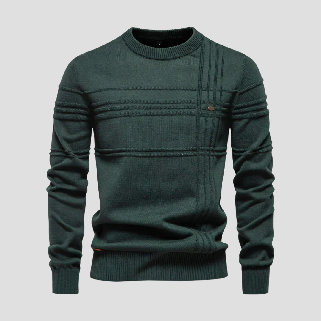 Men’s Winter Sweater | Classic Ribbed Crewneck Pullover