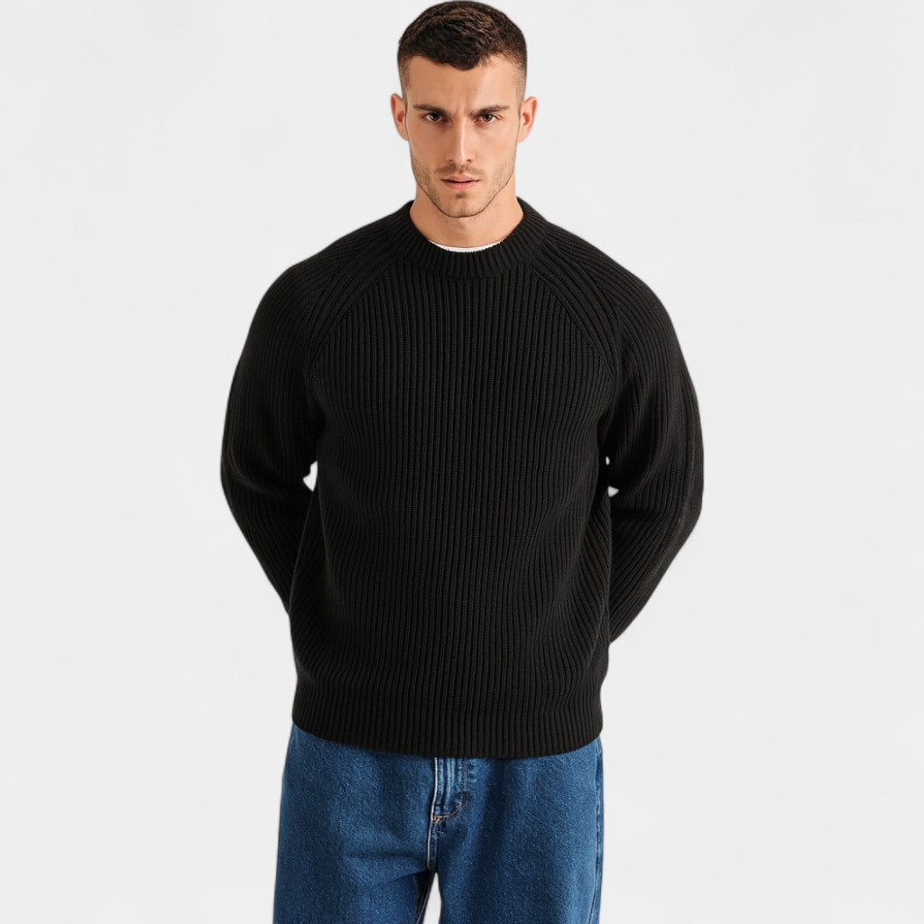 Men’s Winter Sweater | Classic Ribbed Crewneck Pullover