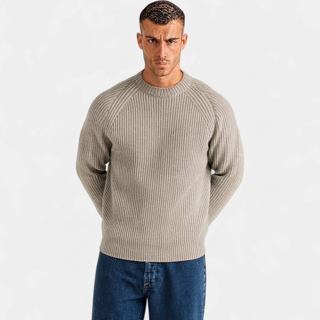 Men’s Winter Sweater | Classic Ribbed Crewneck Pullover