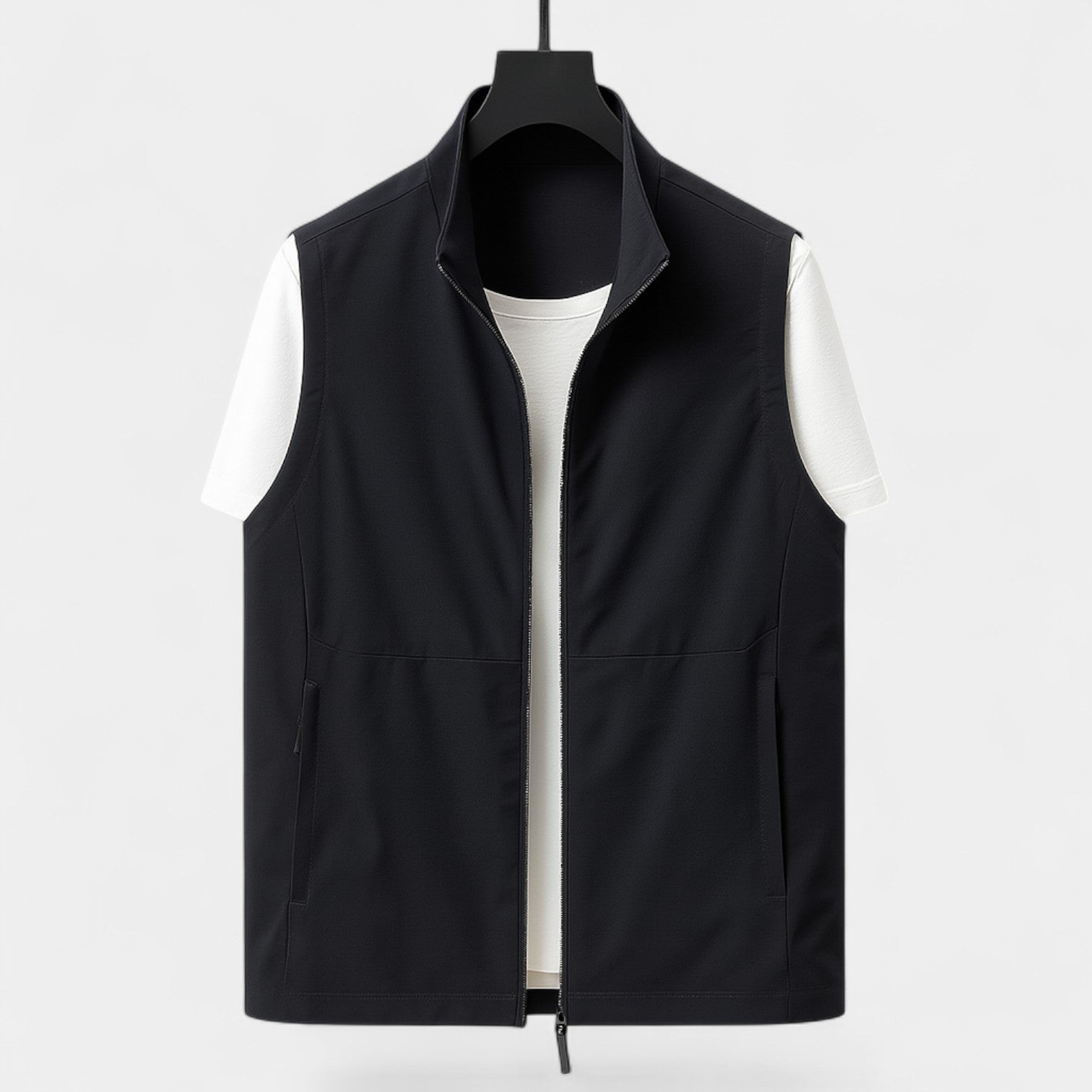 Zip-Up Sleeveless Vest | Men’s Smart Winter Outerwear