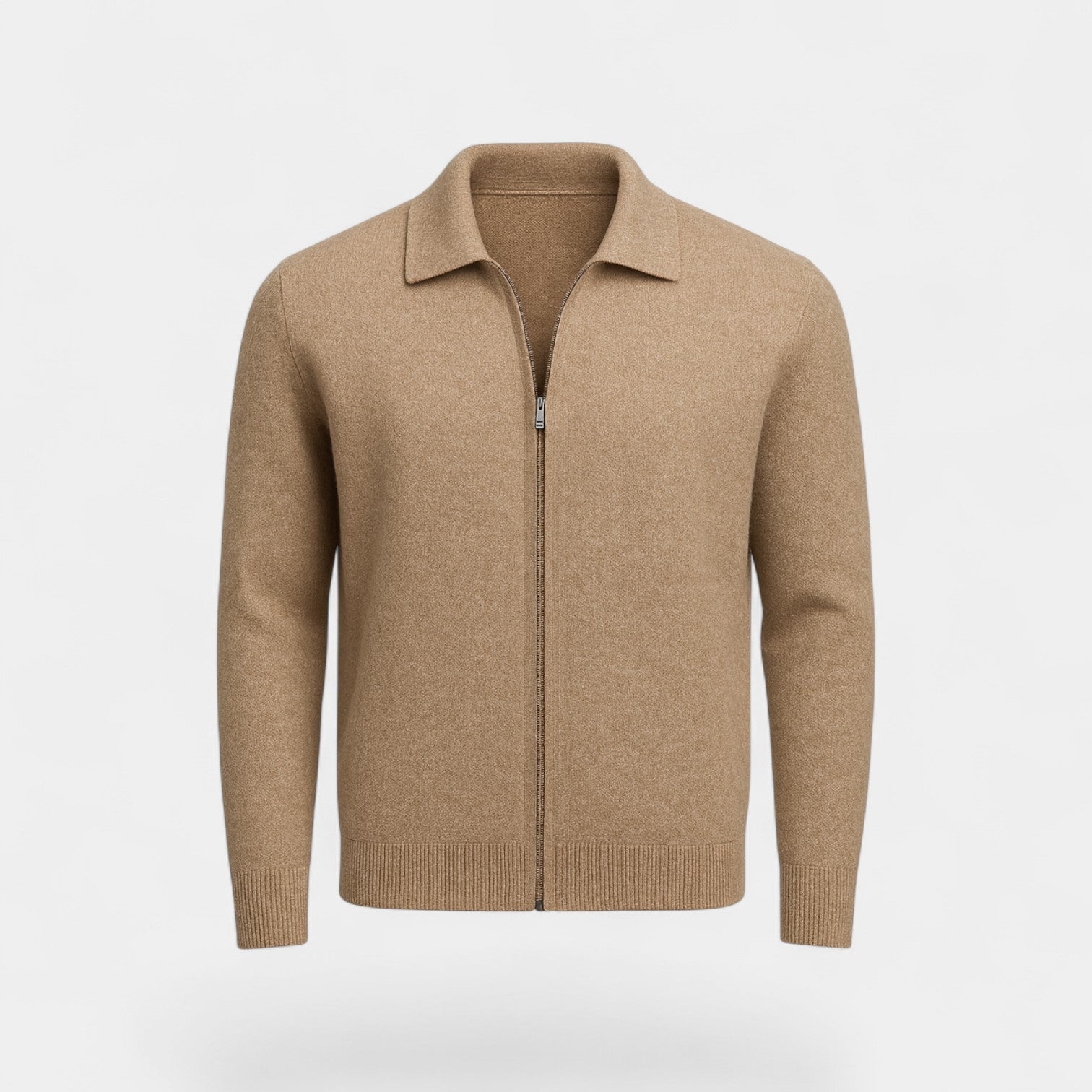 Men’s Zip-Up Winter Cardigan | Timeless Collared Design
