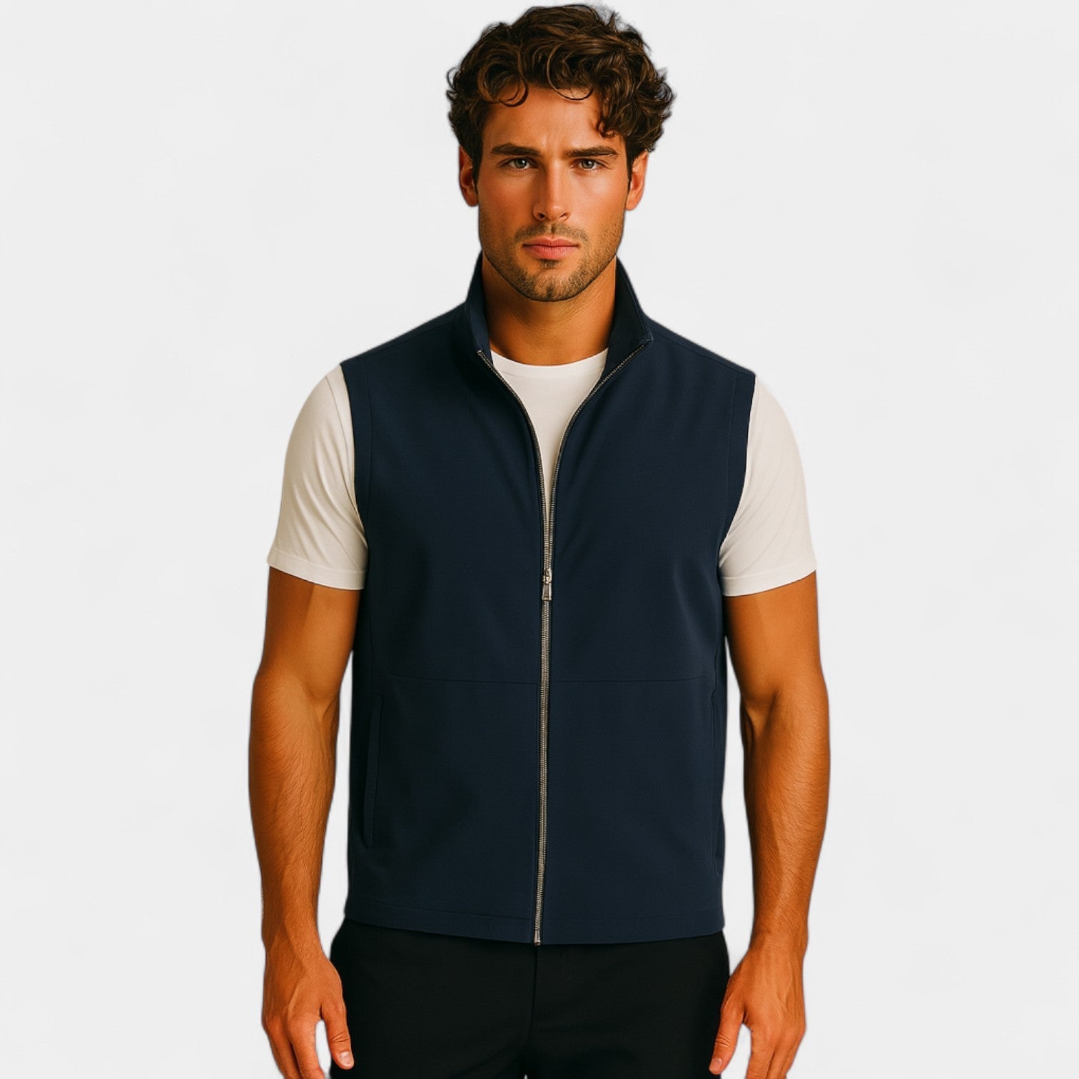 Zip-Up Sleeveless Vest | Men’s Smart Winter Outerwear
