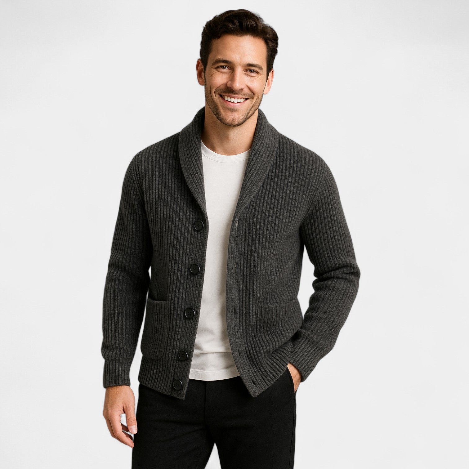 Men’s Winter Cardigan | Classic Button-Up Knit Cardigan