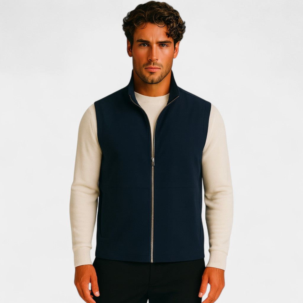 Zip-Up Sleeveless Vest | Men’s Smart Winter Outerwear