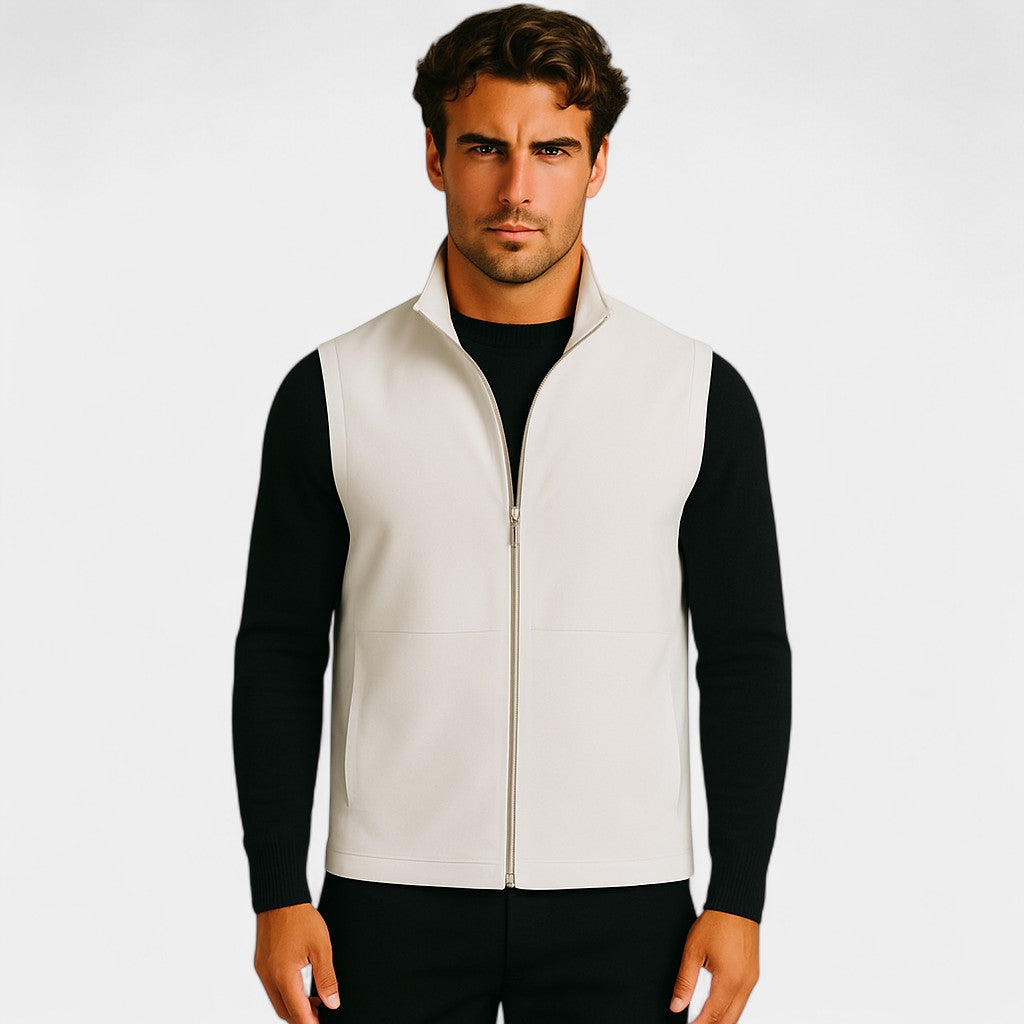 Zip-Up Sleeveless Vest | Men’s Smart Winter Outerwear