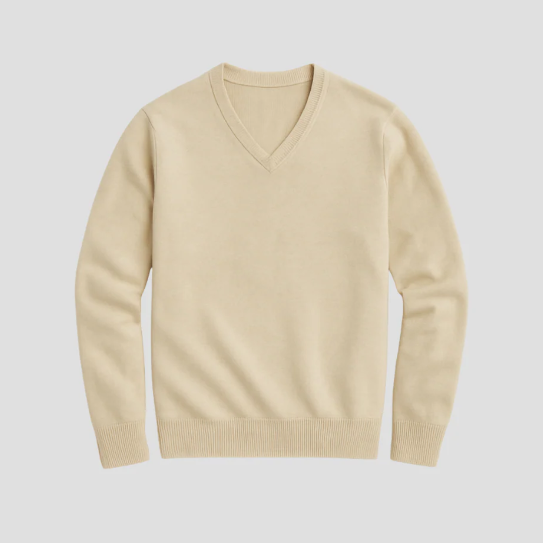 Men’s V-Neck Sweater | Classic Winter Pullover Style