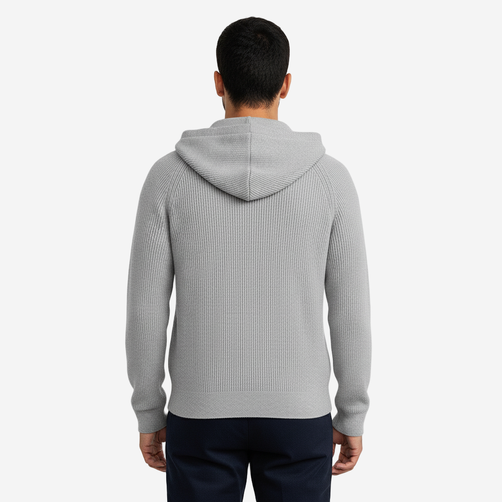 Men’s Knitted Hoodie | Casual Zip-Up Winter Sweater