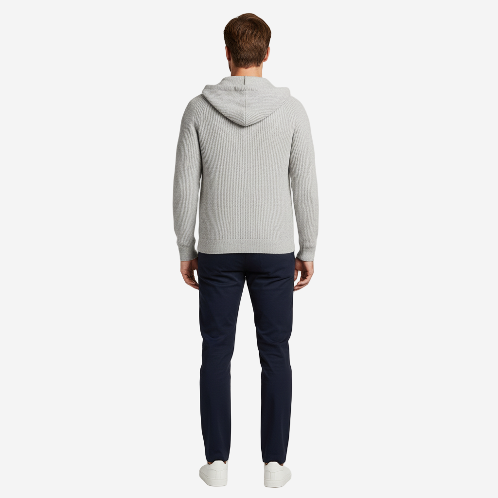 Men’s Knitted Hoodie | Casual Zip-Up Winter Sweater