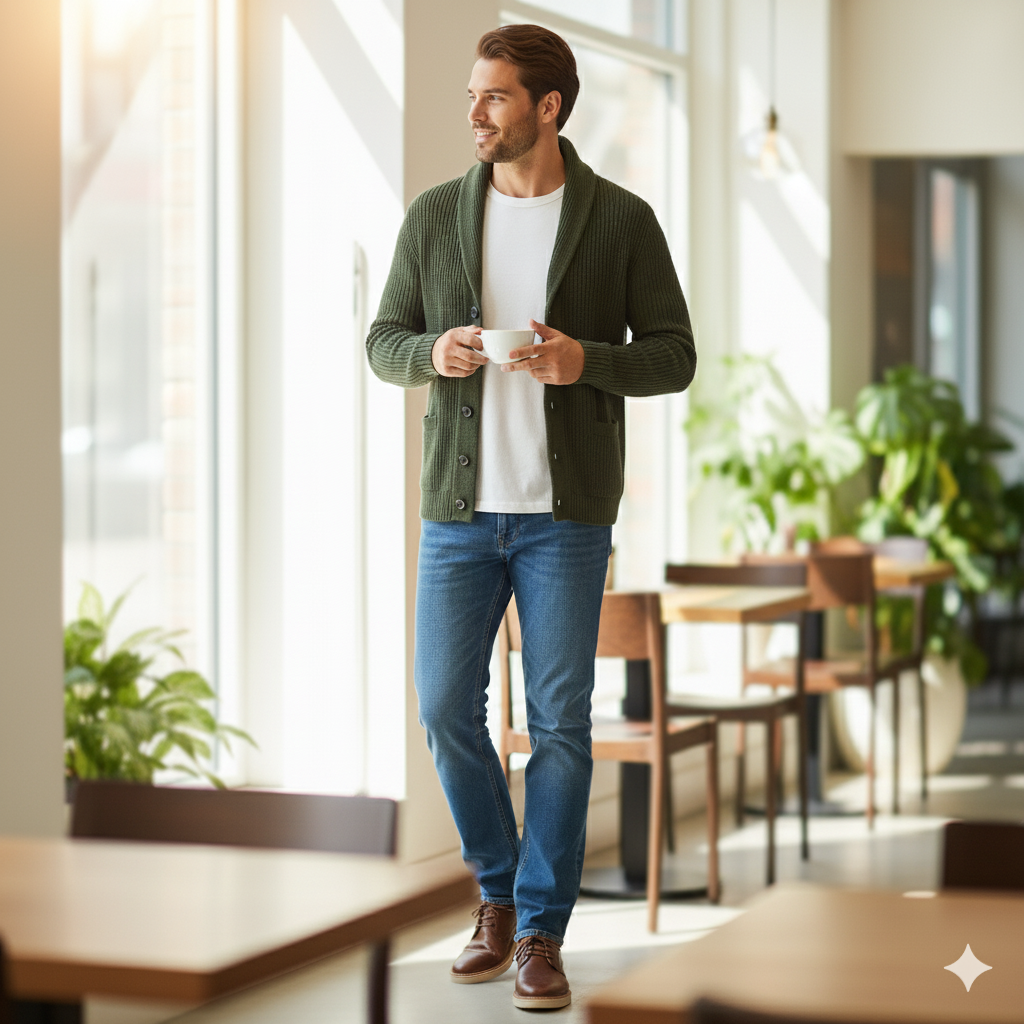 Men’s Knitted Cardigan | Classic Button-Up Sweater