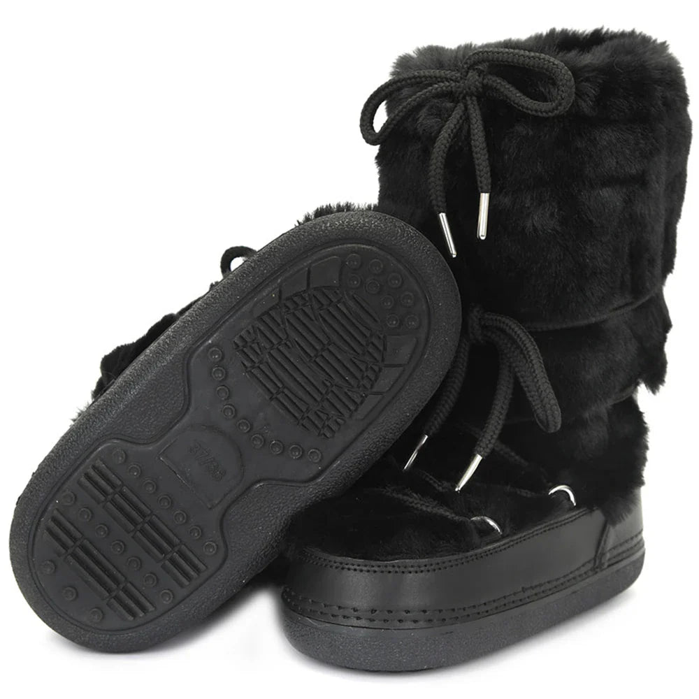 Women’s Warm Long Fur Snow Boots | Ski Boots | Winter | Mid-Calf Design