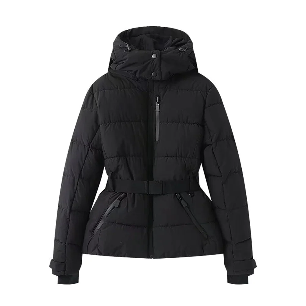 Women’s Winter Puffer Jacket | Belted Hooded Design