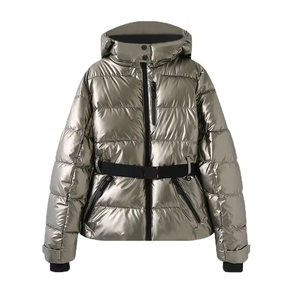 Women’s Winter Puffer Jacket | Belted Hooded Design