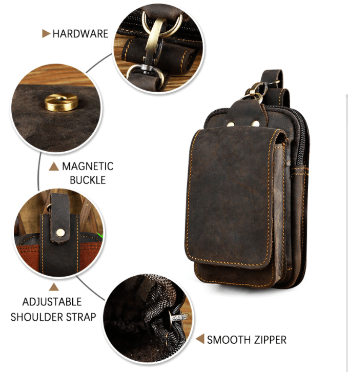 Men’s Crossbody Belt Bag | Multi-Pocket Waist Organizer