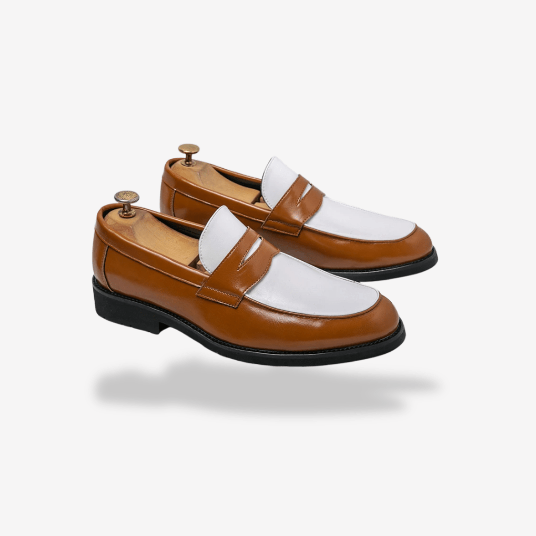 Men’s Two-Tone Loafers | Classic Slip-On Dress Shoes